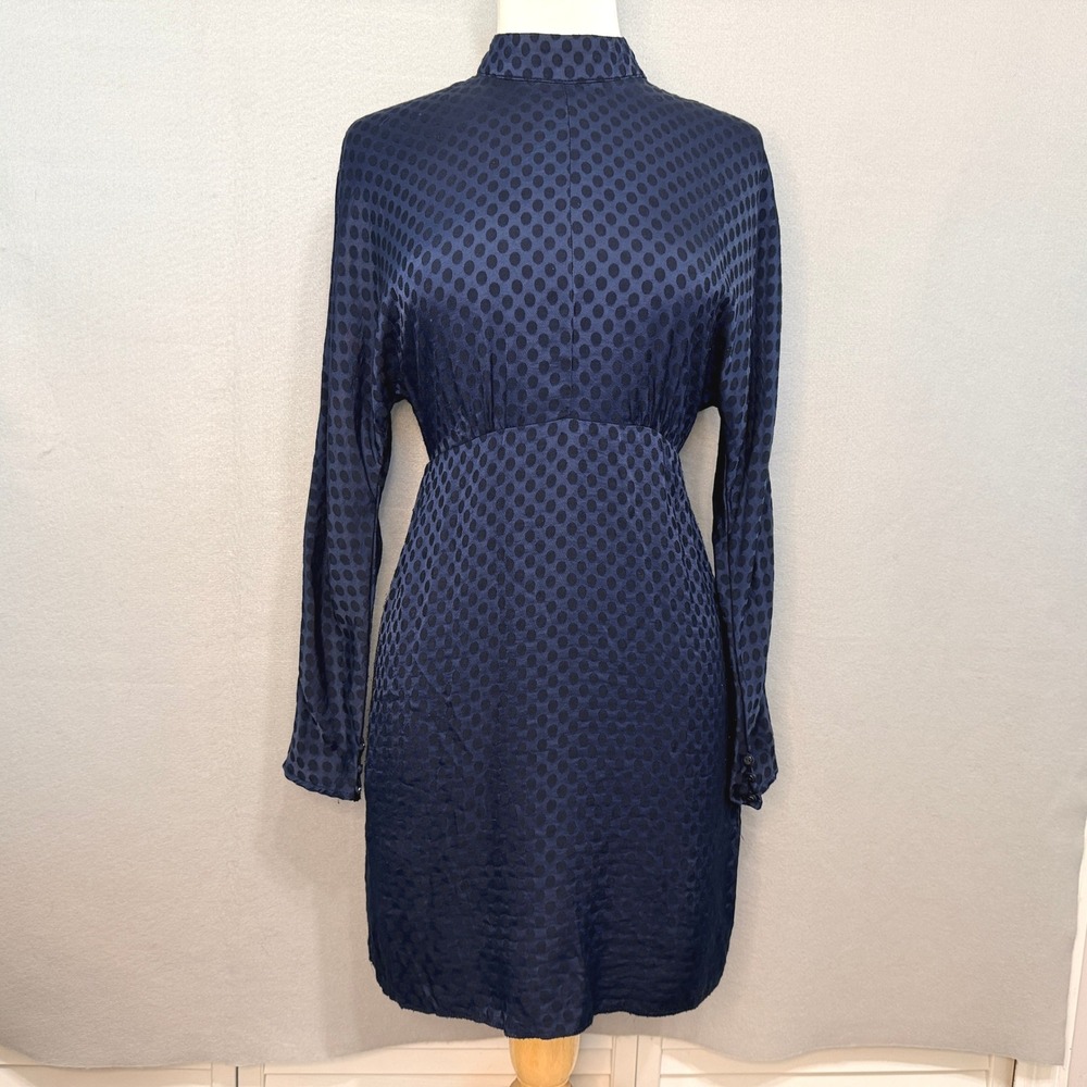 Zara Trafaluc Polka Dot‎ Jacquard Mini Dress Womens Size S Career Office Party